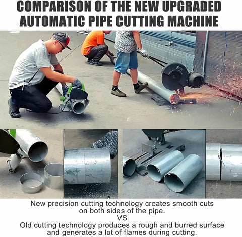 Dual Mode Automatic Pipe Cutting Machine With DIY And Industrial Settings Includes Two Saw Blades For Stainless Steel Cast Iron