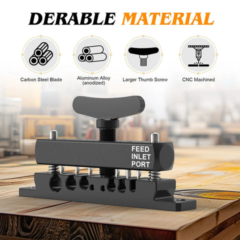 Adjustable And Portable Wire Stripper Machine For DIYers And Pros, High Efficiency Cable Stripping Tool, on a workshop table