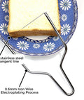 Three Pack Butter Line Cutting Machine Handheld Cheese Cutter Set, Stainless Steel Wire Slicer on bread with floral plate