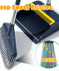 Heavy Duty Broom And Dustpan Set With Extended Handle For Fast Outdoor Cleanup Built Tough feature showing deep-sweep bristles.