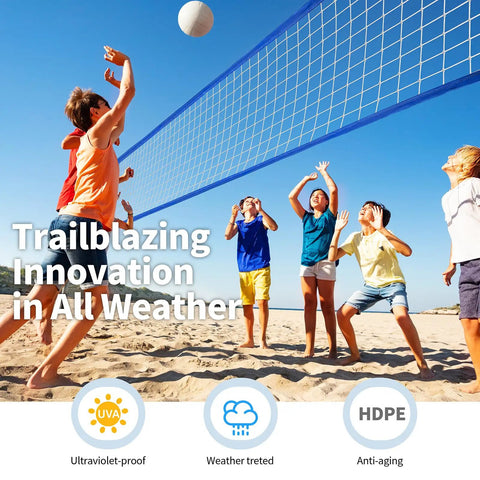 Volleyball Net Outdoor Pro Heavy Duty All Weather With Extended Stainless Steel Cable And Extra Thick Borders