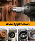 Impact Bolt And Nut Remover Set Pro Grade Fourteen Piece Bolt Extractor Tool Kit in use on rusted fasteners