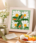 Beginner Punch Needle Kit With 9.8 Inch Frame, All In One Yarn Craft Set For Adults, Includes Punch Needle Tool, Scissors, Colorful Yarn And Simple Instructions, Green with floral design