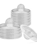 Top Shelf 50 Pack Stainless Steel Sink Strainers 2-3/4 Inch Mesh Drain Filter Basket stacked side view for kitchen utility.
