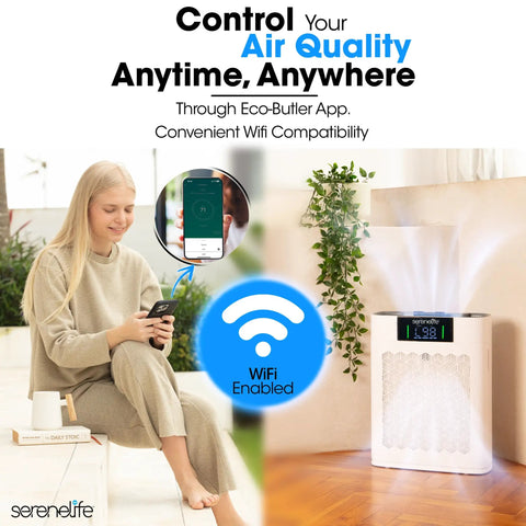 Zero Fuss HEPA Air Purifier For Home With Smart WiFi App Control Scrubs Dust Pet Fur And Kitchen Stink Ultra Quiet Nap Mode For Master Bedrooms And Living Space White
