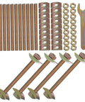 Professional Grade Furniture Connector Bolts 12 Pack Flat Head Wood Joiner Kit For Countertop Setup and Laminate Mounting with nuts and wrench.