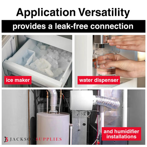 Plug And Play Ice Maker Water Line Kit For Fridges And Freezers With One Quarter Inch By Twenty Five Feet Poly Tubing application versatility