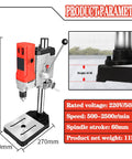 Piefeak 6-Speed Electric Pillar Drill Bench Machine With Vice, 580mm tall, features adjustable speed, designed for precise drilling.