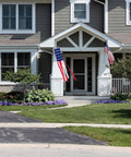 Patriotic Windsock 40 Inch With Embroidered Stars Fade Resistant American Flag Outdoor Decor on a porch