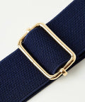 Close-up of the gold surcingle buckle on the Equestrian Elastic Belt For Women Two Piece Riding Belt Set