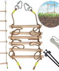 Ground Anchored Rope Ladder For Kids, Kid-Friendly, 6.5 Ft Long By 16 In Wide, indoor outdoor use with fixing nails and ropes