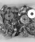 Bag of silver anchors from Storm Ready Door And Window Permanent Hurricane Anchoring Kit For Shutter Systems Plywood And Metal Panels