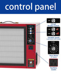 Control panel view of Battle Tested Bench Air Filter And Portable Dust Collector With A Beefy Vortex Fan for woodworking.