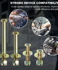 Beefy Half Inch Hex Head Bolt With Nylon Lock Nut And Large Washer Kit In Colored Galvanized Alloy Steel Grade Five Four Pack for heavy-duty fastening