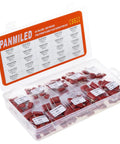 Must Have CBB22 Metallized Polypropylene Film Capacitor Kit, 400V And 630V, 25 Values in a clear plastic case, assorted red capacitors