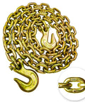 G80 Heavy Duty Transport Binder Chain Half Inch By 20 Foot With Clevis Grab Hooks, 12,000 Lbs Safe Working Load