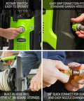 1700 PSI Electric Pressure Washer With 1.2 GPM Upright Hand Carry And PWMA Certified Easy Connections and Hose Reel