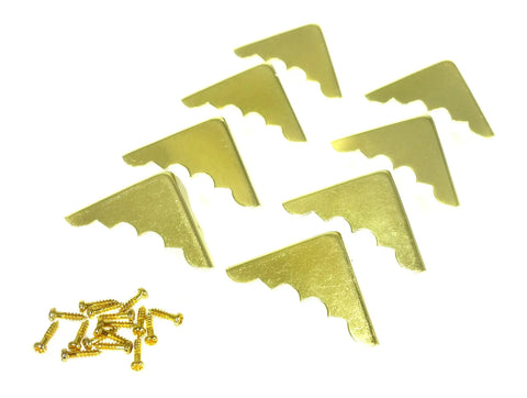 Top Shelf Brass Plated Box Corners With Complimentary Gold Mounting Screws For Heavy Duty Diy Creations And Custom Guitar Parts That Stay Solid Year After Year
