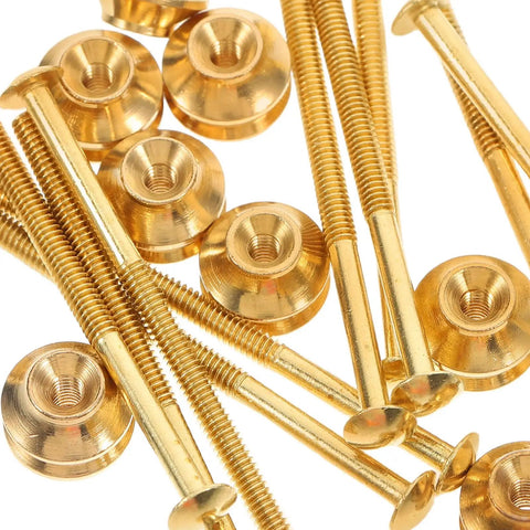 Pure Copper Teapot Knob Replacement Screws And Nuts Kit 10 Set Machine Screws Assortment For Furniture Repair Corrosion Resistant Hardware close-up
