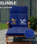 72 x 21 Inch Outdoor Chaise Lounge Cushions Set of 2 With Removable Covers 4-Section Design Water Repellent And Fade Resistant