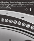 Rock Solid Four Pack Of Twelve Inch Lazy Susan Bearings Forged From Heavy Duty Galvanized Steel Delivers Thousand Pound Load Capacity close-up of steel ball bearings.