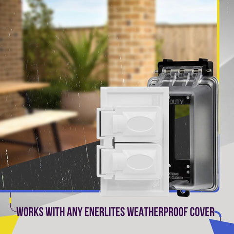 Weatherproof Outdoor Outlet Box With Three Quarter Inch Threaded Holes, One Gang Metal Electrical Box For Outdoor Receptacles