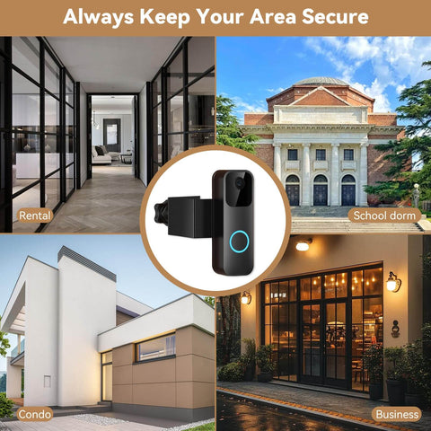 Heavy Duty Full Metal Anti Theft Video Doorbell Mount For First Generation Doorbells in apartment rental, dorm, condo, business.