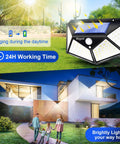 Dope Solar Outdoor Lights 6 Pack With Motion Sensor IP65 Waterproof 100 LED 3 Modes 270 Degree Wide Lighting Angle on modern house