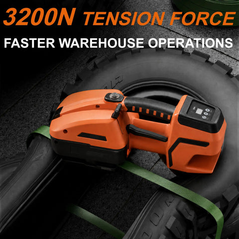 Heavy Duty Workhorse Electric Strapping Machine For Pallet Wrapping handles 3/8 To 3/4 Inch PP PET Straps with digital display and tension force