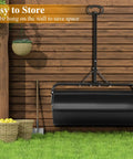 Tow Behind And Manual Lawn Roller 30 Gallon Water Filled Steel Sod Roller With Push Pull Handle for Yard Park Garden and Ball Field