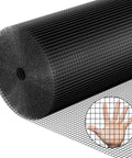 Roll of Black PVC Coated Hardware Cloth Wire Mesh 24 Inch By 25 Foot One Half Inch Opening 19 Gauge Heavy Duty Galvanized Inside With PVC Outside Coating