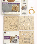 Mechanical Counter Puzzle Kit For STEM Teaching And Engineering Hands On Play Three Gear Cylinders With 0 To 9 Digits Geneva Drive Records 1 To 999 Perfect For Counting Steps Visitors Or Production Items Educational Toy, wooden parts and manual
