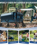 Heavy Duty Collapsible Wagon Cart With Brakes 200L Large Capacity Folding Utility Wagon in camping scene