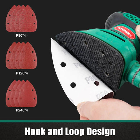 Detail Sander With Vacuum Attachment Easy Access For Tight Corners 13000 OPM Palm Sander 1 2 Amp With 12 Sandpapers