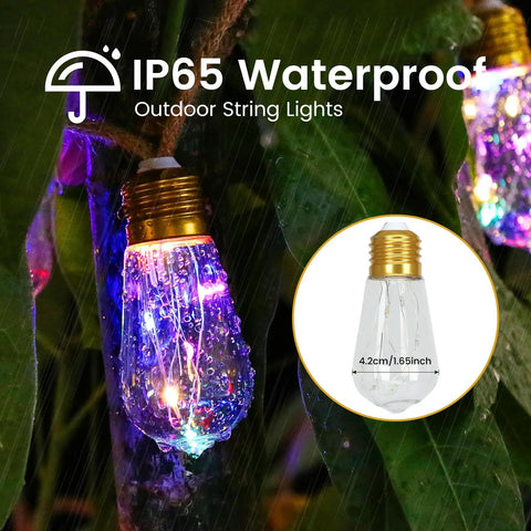 Vintage Hemp Rope Solar String Lights With 20 Shatterproof Bulbs 8 Modes And Memory Function Sun Powered Waterproof Outdoor