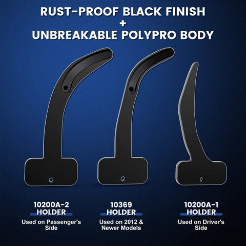 Rust-proof black finish components of 3.6L Pentastar Timing Tool Kit for Chrysler, Dodge, Jeep, and Ram, set of three holders.