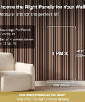 Heavy Duty Rock Solid Wood Veneer Wall Panels with Game Changing Acoustic Treatment and Superior Sound Dampening for Bedroom or Studio Setup 4 Pack 47.2 X 23.6 Inch Acoustic Panels measuring guide on wall with chair.