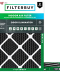 MERV 10 Odor Busting and Allergy Defense Air Filter With Activated Carbon Electrostatic Pleated Replacement for HVAC Systems 20x25x1 2 Pack
