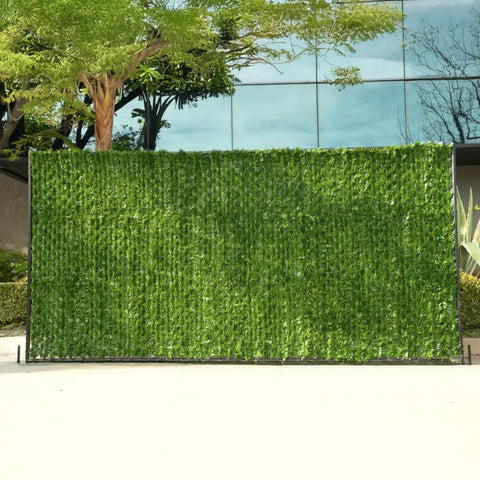 Heavy Duty Privacy Hedge Slats For Chain Link Fence No Fuss Outdoor Privacy Screen For Balcony Patio Yard And Garden Delivers Up To 90 Percent Blockage With Lush Hedge Look Ideal For Pets And Cozy Enclosed Spaces installed on chain link fence