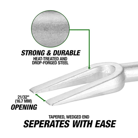 Heavy Duty Pickle Fork Tie Rod Removal Tool Drop Forged Heat Treated Steel Built Rock Hard For Steering And Suspension Fixes Precision Tapered Jaws 21/32 Inch Opening Solid Wrench Gear For Backyard Crew Hustle