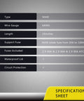 Specifications for Heavy Duty 2 Pack Waterproof Max In Line Fuse Holder With 6 Awg Pure Oxygen Free Copper Lead Wire.