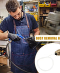 Heavy Duty Air Compressor Hose Slick Rotating Blow Gun Nozzle For Knocking Loose Dust And Road Grime From Car Interiors And Shop Gear Secure Pinch Resistant Couplings No Sweat Installation Process being used to clean a shoe.