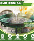 Sun Powered Metal Bird Bath With Fountains For Hummingbirds Stable 5 Prong Base Stake Outdoor Lawn Patio Garden Decor No Wiring Or Batteries Solar Fountain Starts In Seconds In Direct Sunlight Adds Charm And Attracts Wildlife To Your Yard Lit