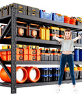 Built Tough Heavy Duty Garage Shelving Unit With Adjustable Steel Tiers Holding Up To Five Thousand Pounds Per Shelf Without Breaking A Sweat For Serious Tool Storage And Workshop Organization filled with tools and storage boxes.