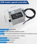 120W motor speed controller for 125mm three jaw self centering lathe chuck kit, showing connections and dimensions for CNC use.