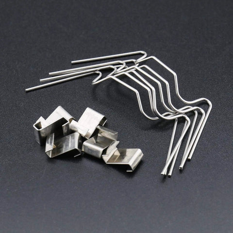 All In One Greenhouse Repair Kit With Stainless Steel Glazing Clips And Fixing Clips, 100 Pcs Total, Includes 50 W Glazing Clips And 50 Z Fixing Clips For Glass, Polycarbonate And Acrylic Panels, 1.1Mm Glazing Clip Thickness And 0.4Mm Fixing Clip
