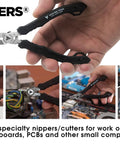 4.75 Inch Precision Flush Cutters For PCB Work And Electronics Repairs Pro Grade Side Cutting Pliers Lightweight Japanese Made Mini Nippers For Copper And Brass Wire used on electronics