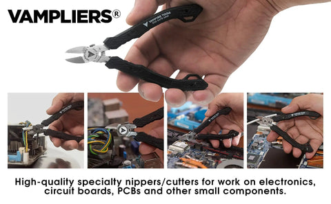 4.75 Inch Precision Flush Cutters For PCB Work And Electronics Repairs Pro Grade Side Cutting Pliers Lightweight Japanese Made Mini Nippers For Copper And Brass Wire used on electronics
