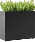 Tall Metal Planter With Middle Shelf And Span Divider For Outdoor Spaces Large Rectangular Planter Box 36W 11D 30H