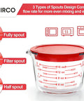 6 Piece Glass Measuring Cup Set With Lids 1 Cup 2 Cup 4 Cup Nesting Jugs Borosilicate Glass Microwave Oven Freezer Safe Dishwasher Safe Clear Liquid Measuring Cups For Kitchen with spout designs